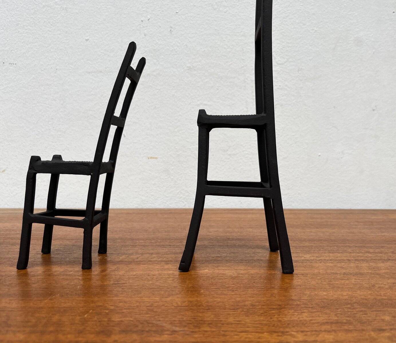 Vintage cast iron art sculptures, set of 3