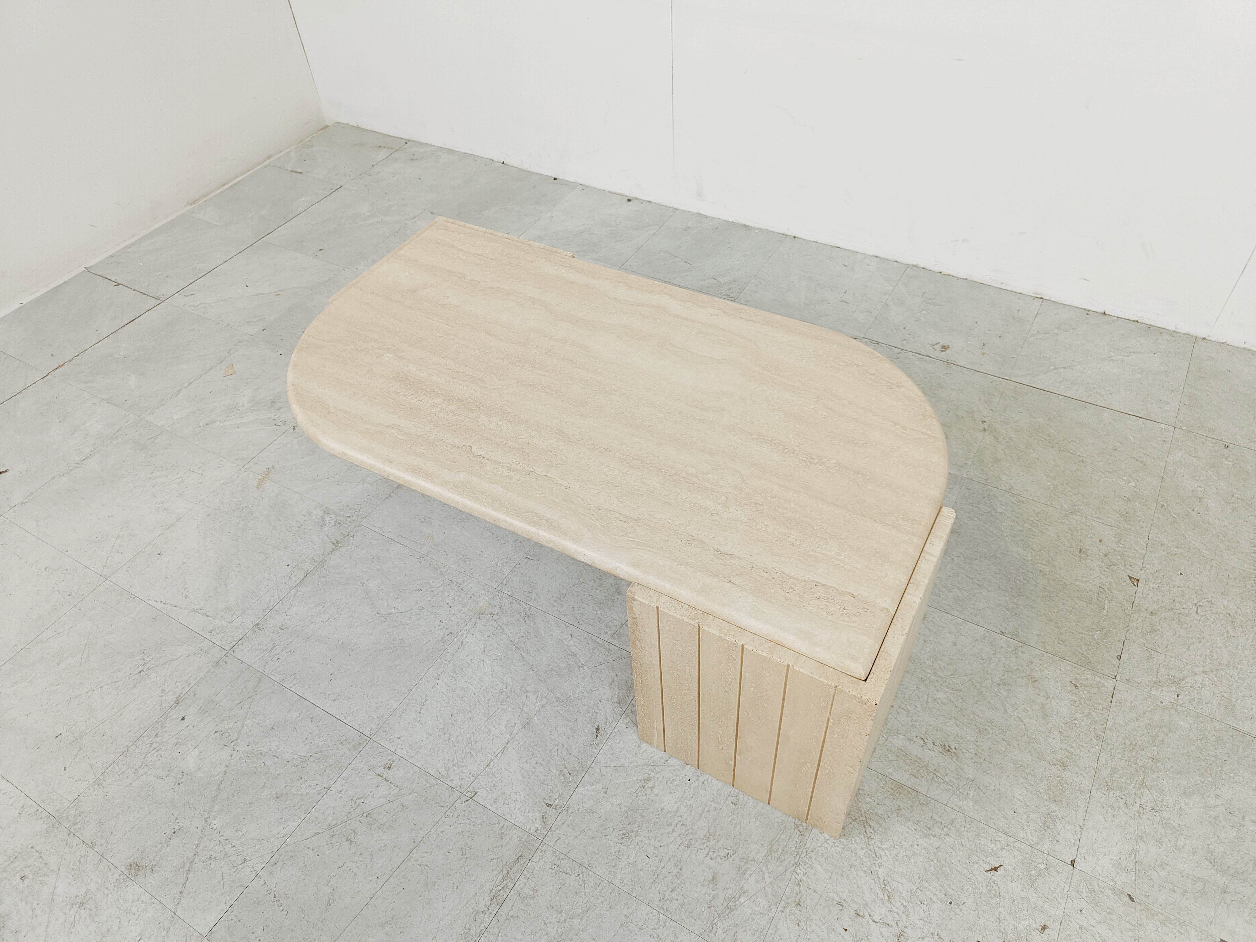 Vintage travertine coffee table, 1970s
