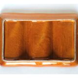 Plat majolique barbotine émaillé à compartiments