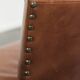 Set of 4 cognac-coloured cowleather dining chairs with decorative nails