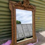 Large old louis XVI style mirror / golden stucco 73x97cm