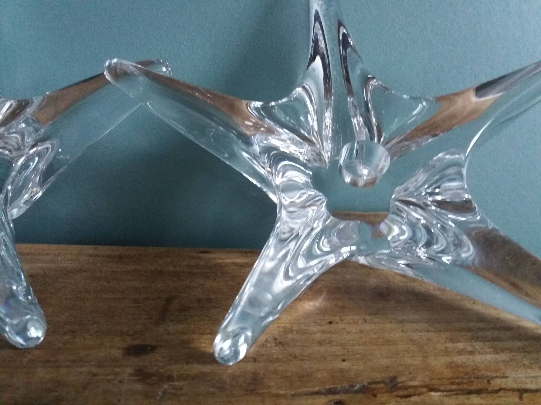 Bougeoirs cristal Daum France étoile de mer