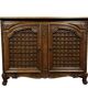 curved wooden buffet with double secret compartment in Louis XV style made of oak