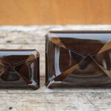Vintage smoked plexiglass letter holder, mail holder and card holder