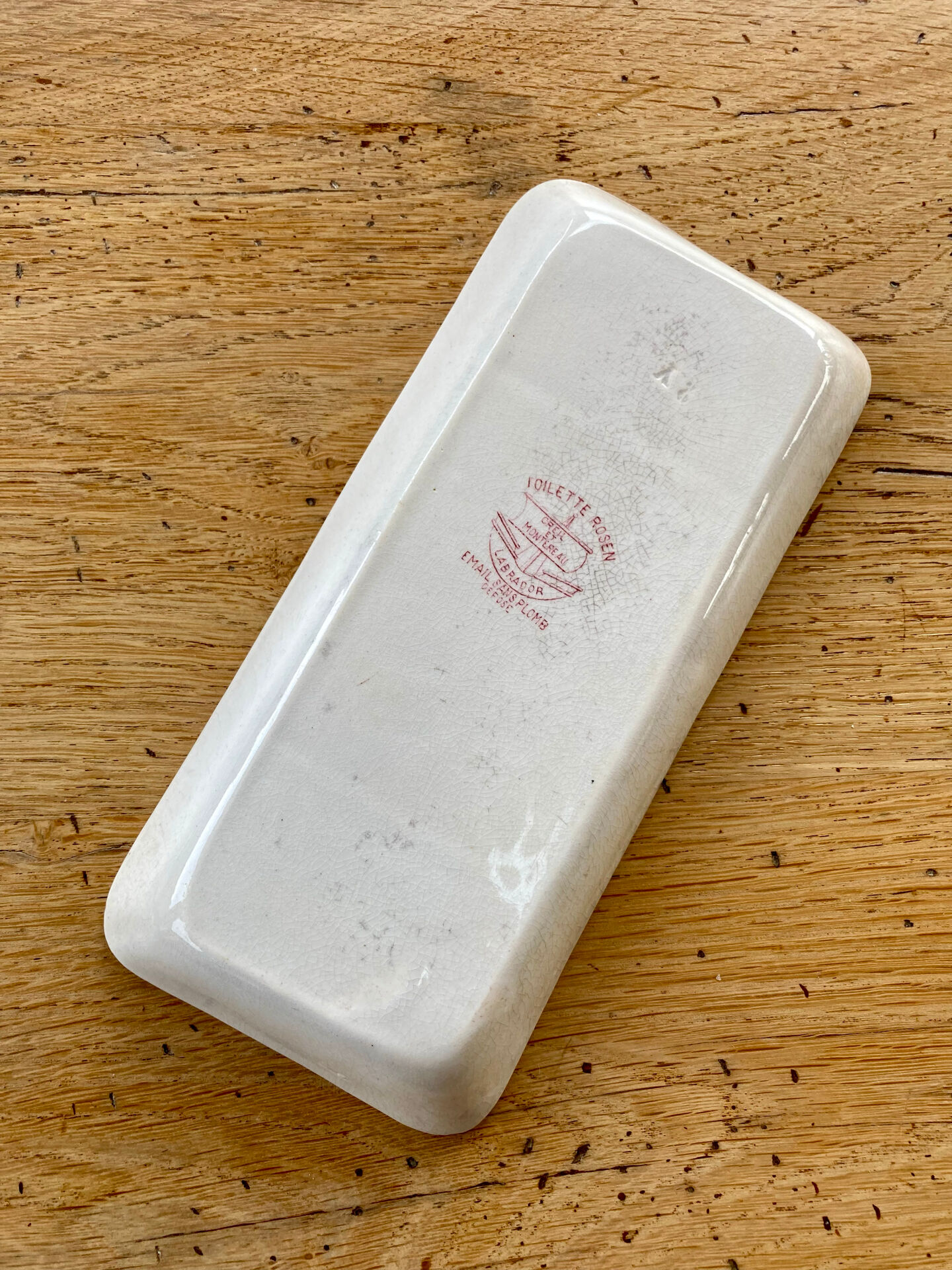 Soap dish Creil Montereau floral rose design