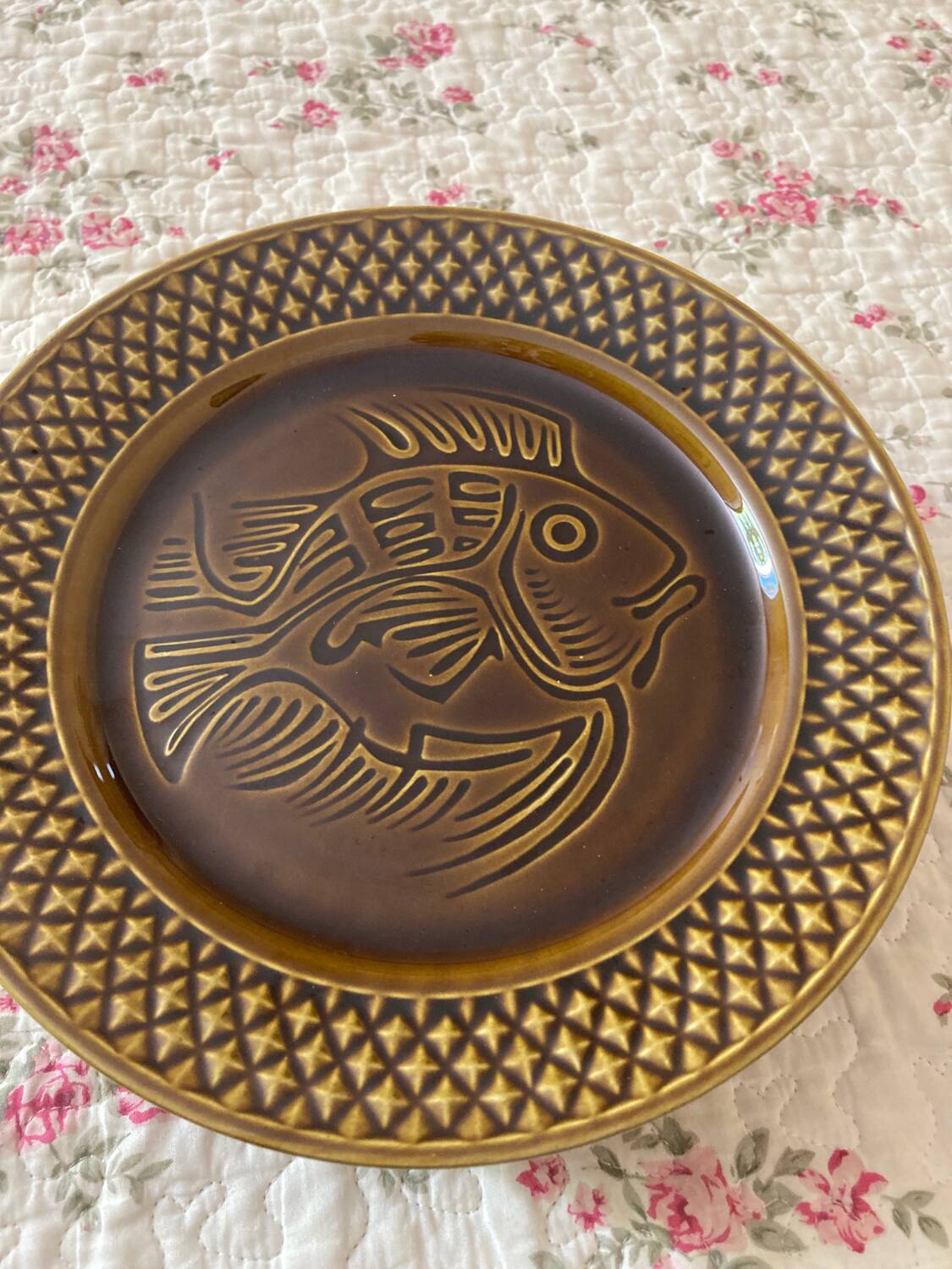 Fish plates Set of 12 Sarreguemines Digoin