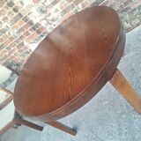 Table and its 6 vintage elm chairs, Scandinavian design furniture