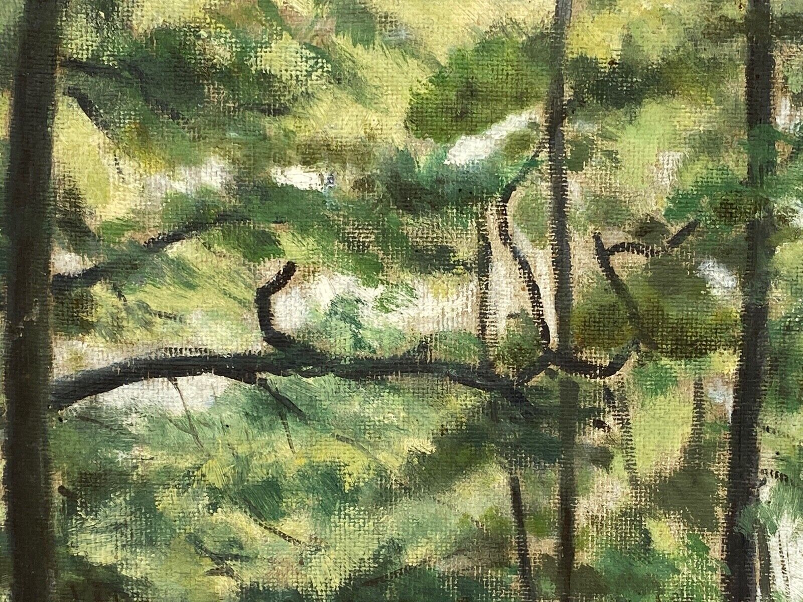 Gouache watercolor on paper by guy riou sous bois 1952 frame ceruse