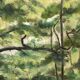 Gouache watercolor on paper by guy riou sous bois 1952 frame ceruse