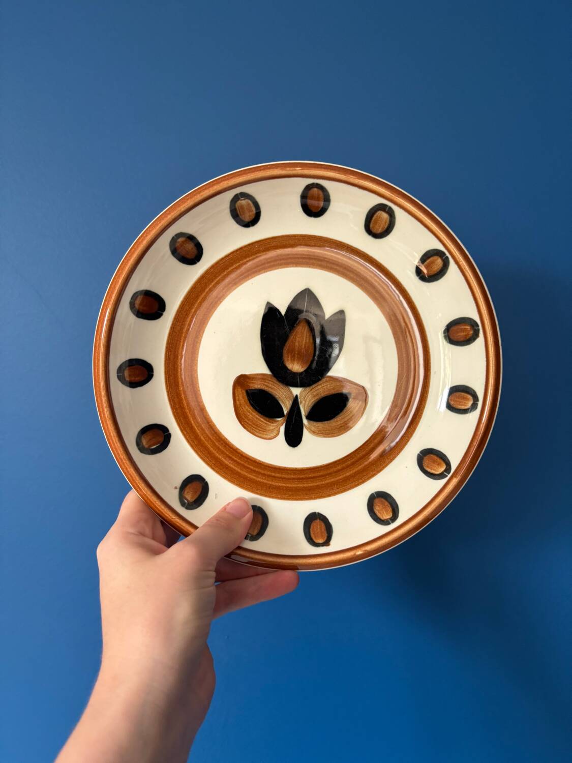 Lot of vintage Boch La Louviere soup plates from 1970, Kimono model - ann