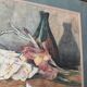 Aquarelle nature morte florale ancienne