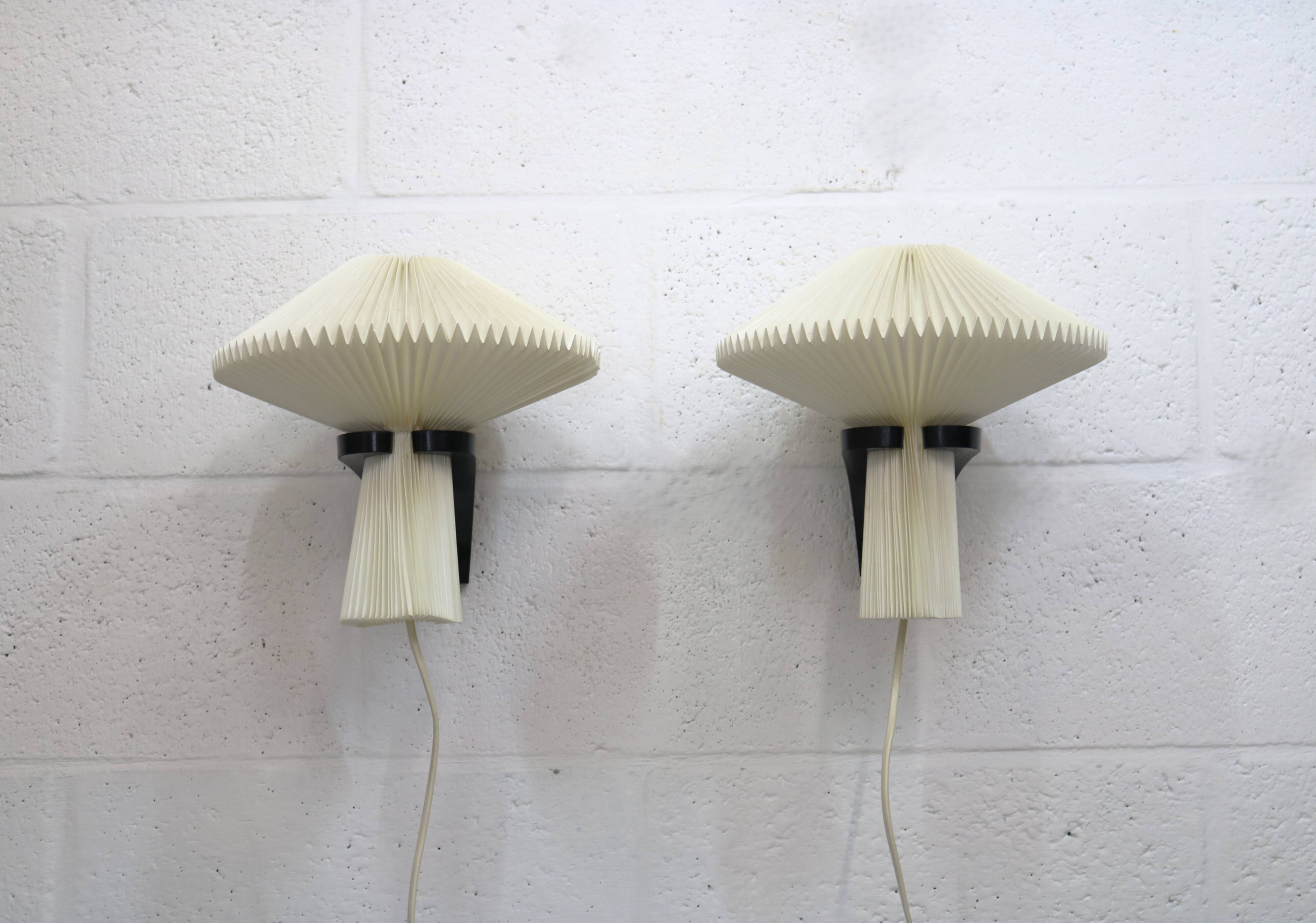 Pair original Le Klint 204 “Mushroom” lamps, designed by Vilhelm Wohlert