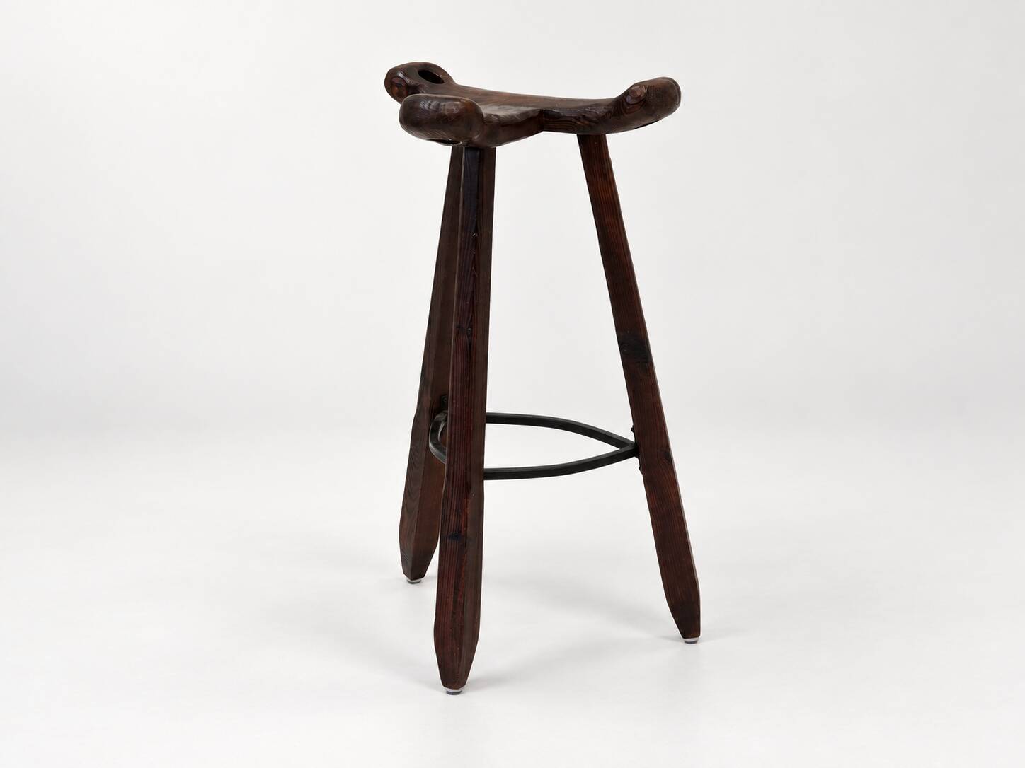 Set of 3 Vintage Brutalist Marbella Stools by Sergio Rodrigues