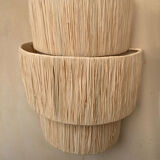 Moroccan raffia wall lamp