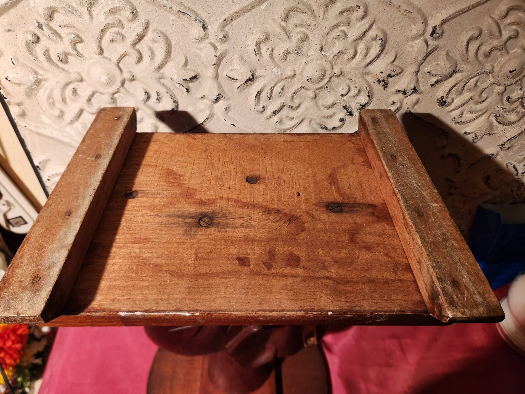 Elephant side table, Art Deco wooden accent table.