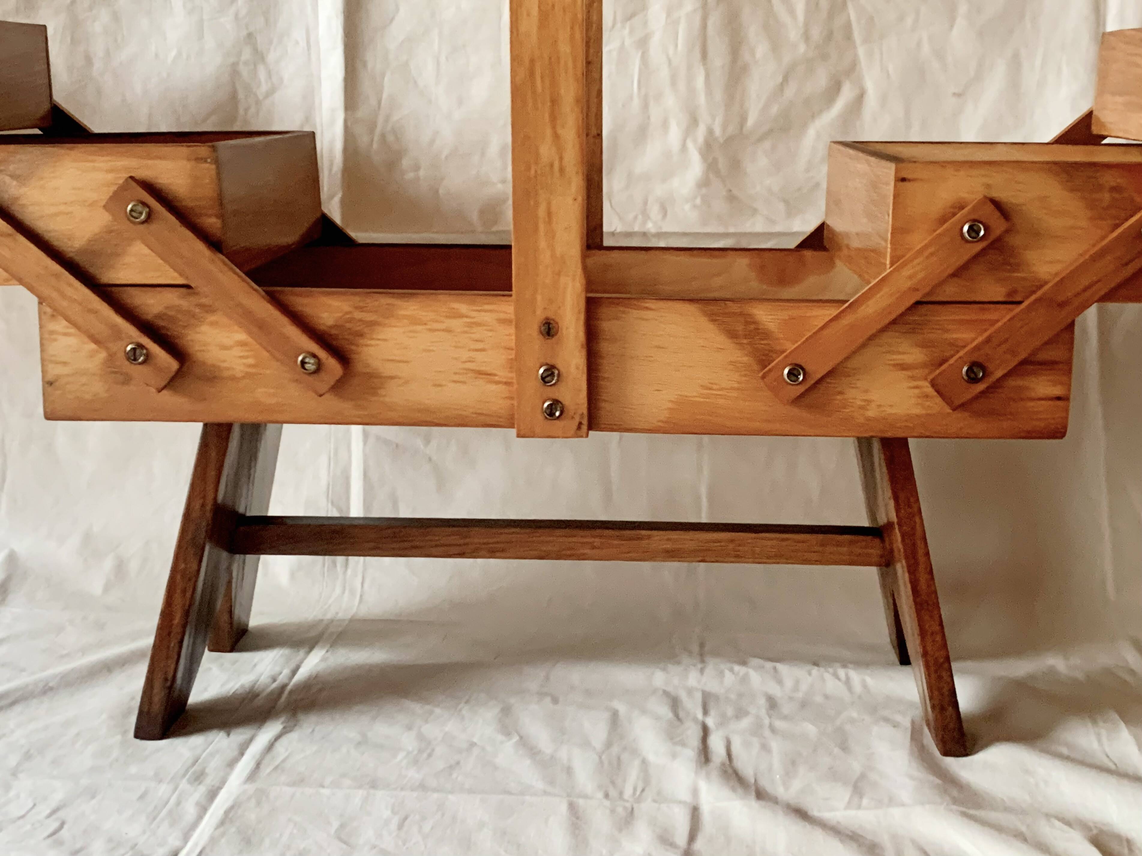 Worker - sewing box on vintage wooden legs - 3 floors