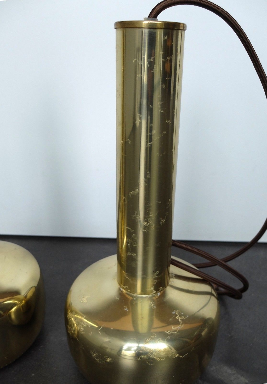 Pair of suspensions "Guldpendel" vintage brass by Vilhelm Lauritzen for Louis Poulsen