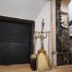 Vintage Brass Fireplace Tools Cat Decor