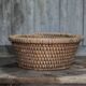 Old wicker basket, straw and bramble, woven basket, countryside.