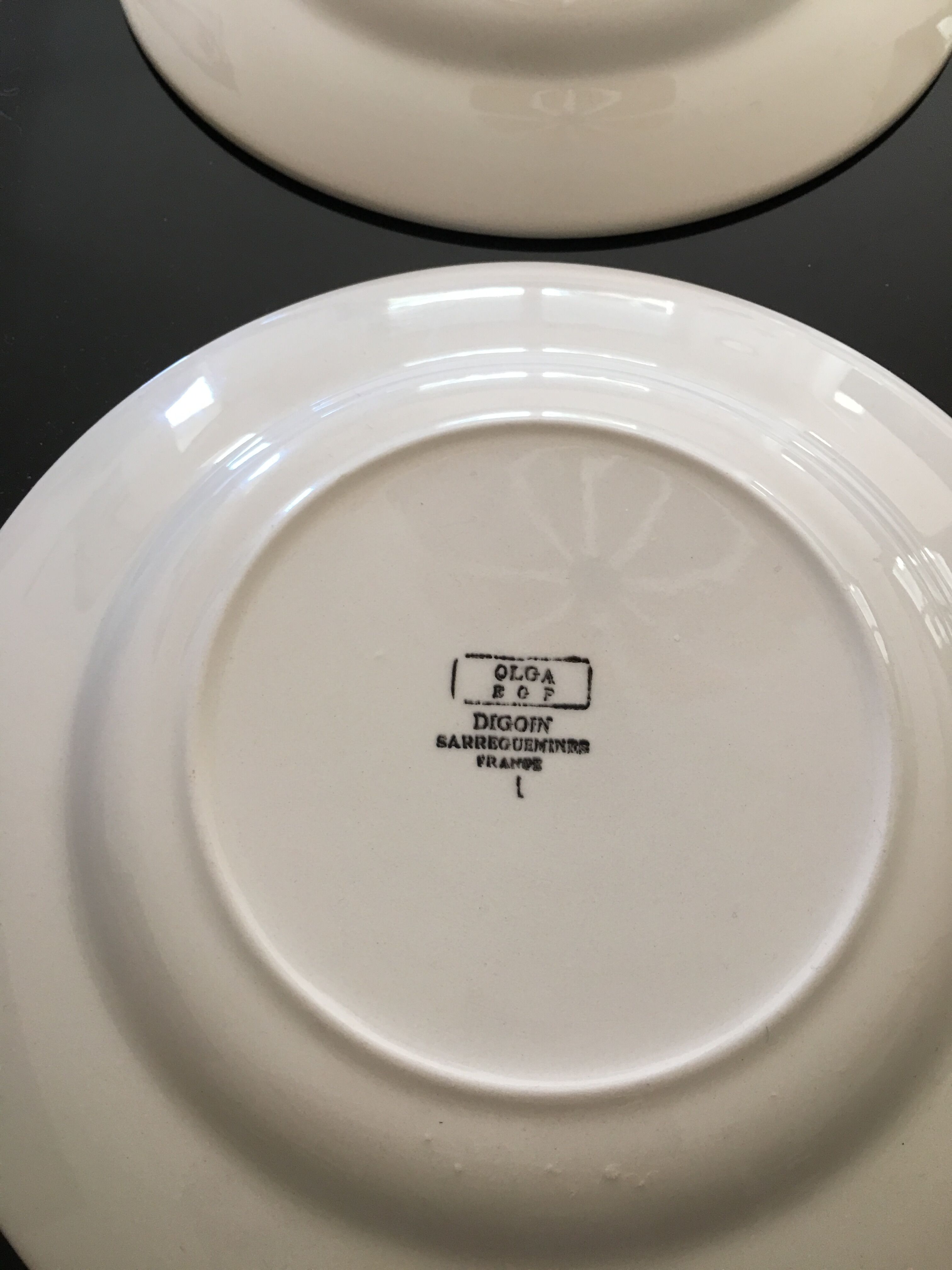 Set de 6 assiettes Digoin Sarreguemines modèle Olga