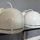 4 lampes suspensions Space Age blanches Philips 201-110, années 1970