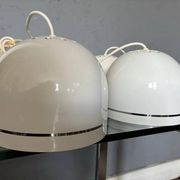 4 lampes suspensions Space Age blanches Philips 201-110, années 1970