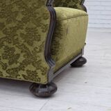 1950s, Danish relax chair, furniture velour, oak wood.