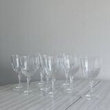 Set of 8 crystal wine glasses