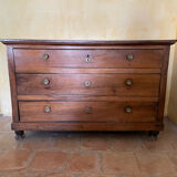 Chest of drawers in walnut and oak nineteenth