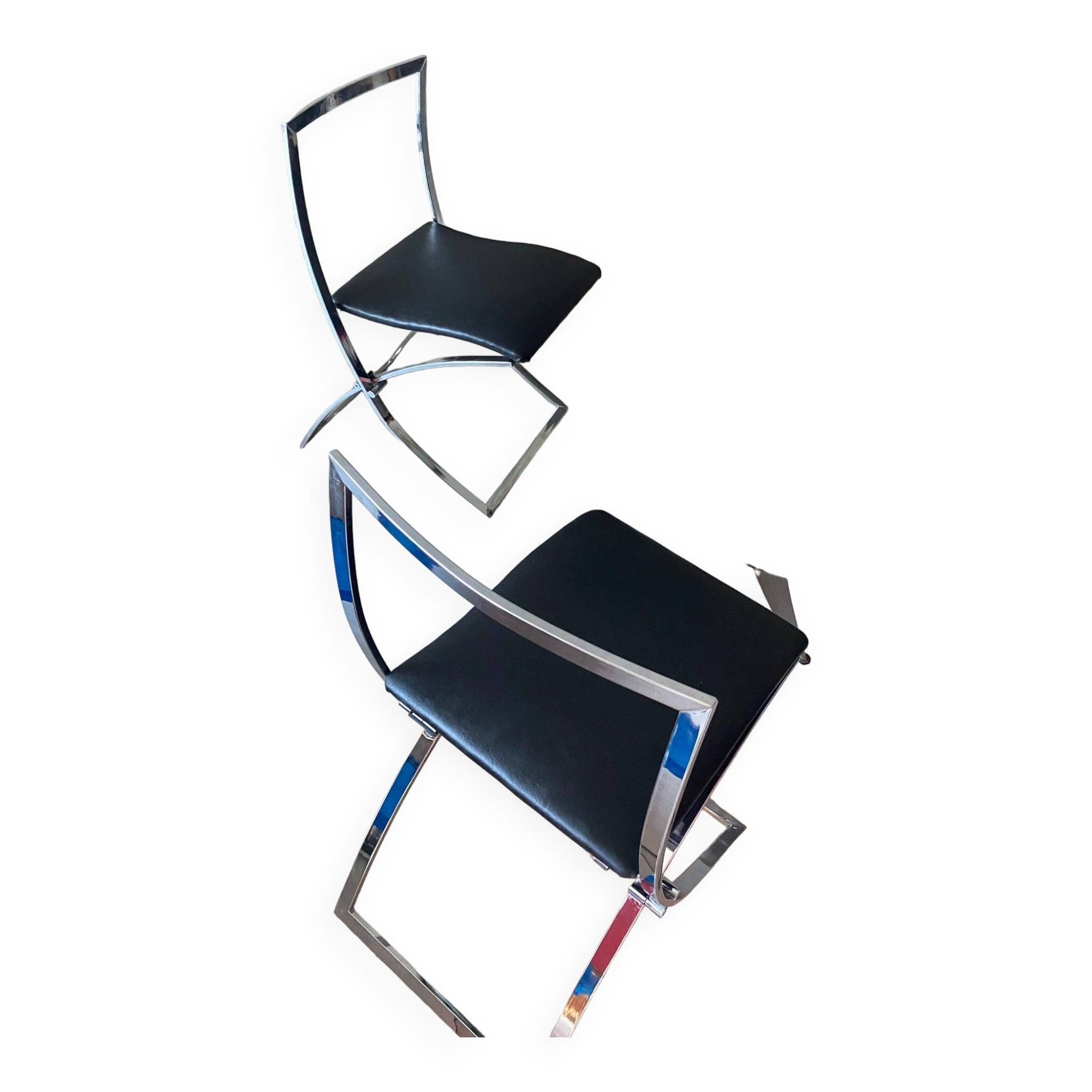 Pair of "Luisa" chairs by Marcello Cuneo for Mobel Italia 70's