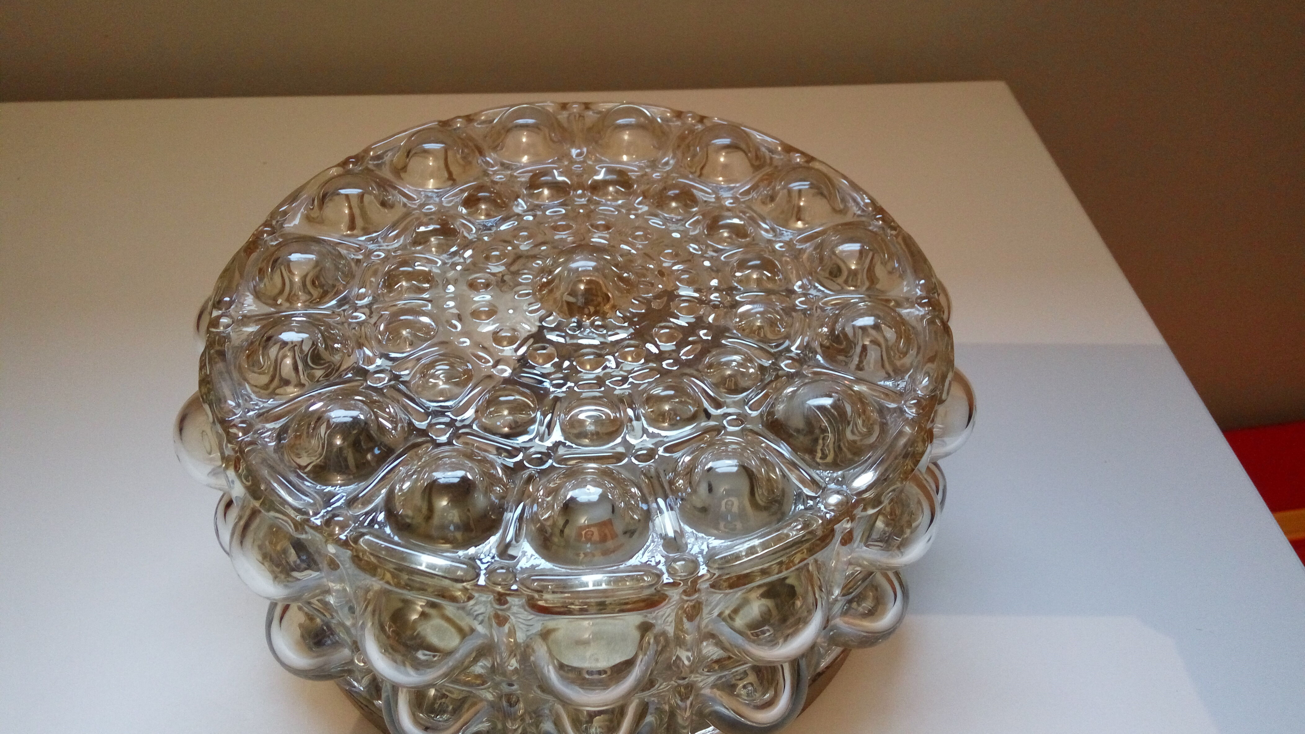 Amber glass bubbles ceiling lamp