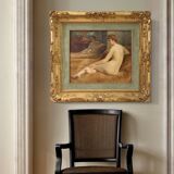 Nu féminin du XXe siècle, peinture signée P. Sieffert