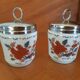 Baked egg in porcelain of paris, lot of 2