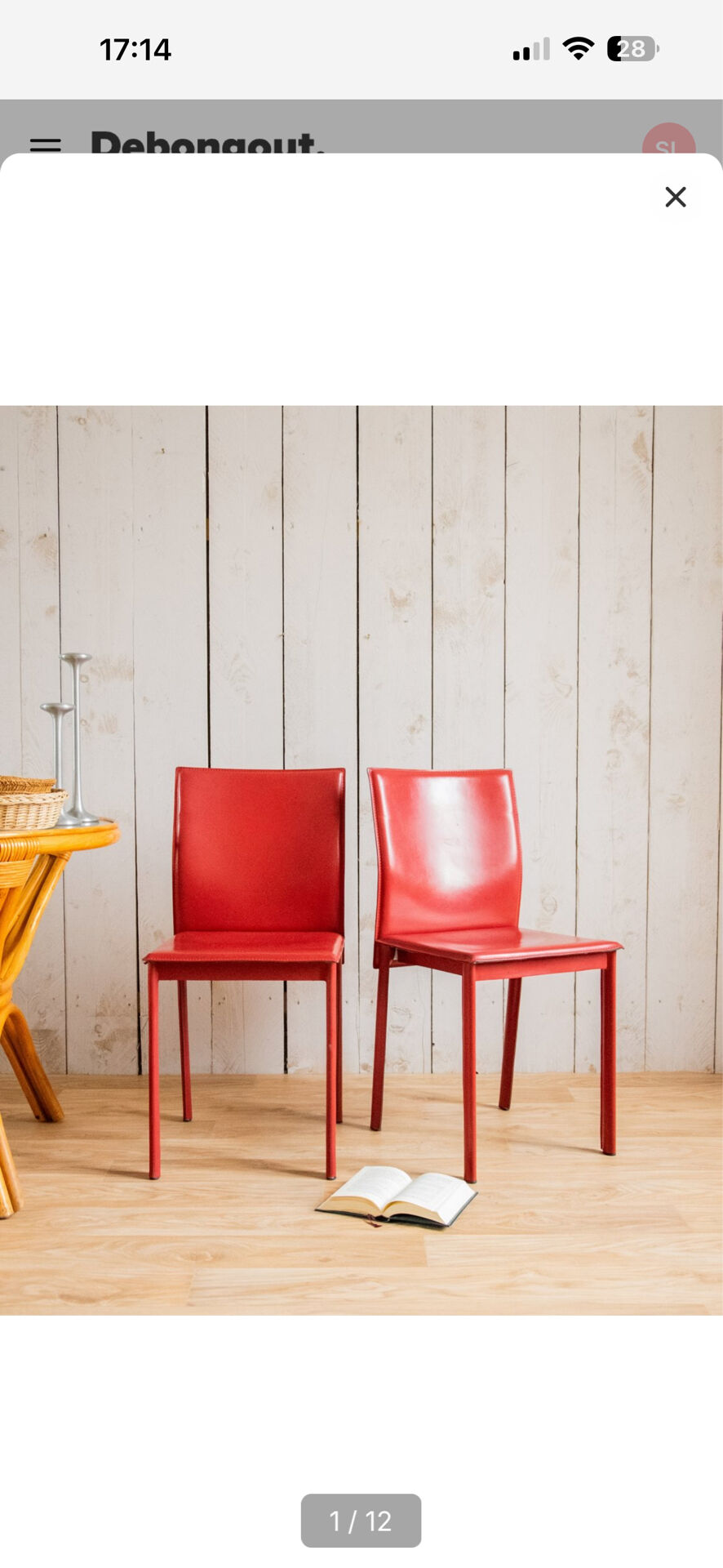 Paire de chaises en cuir