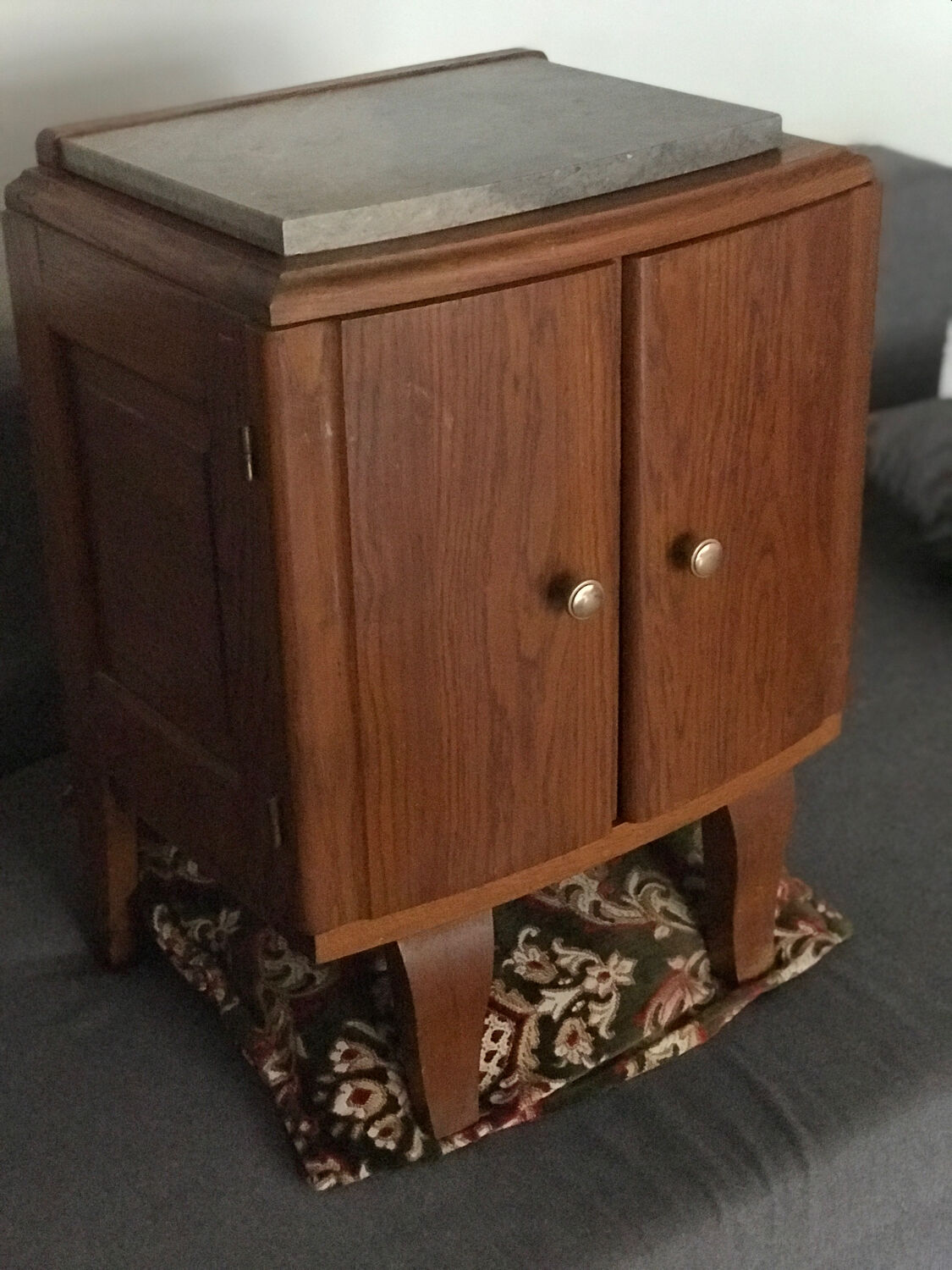 Art deco style bedside table from the 50s marble