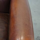Design armchair made of sheep leather with a clean finish