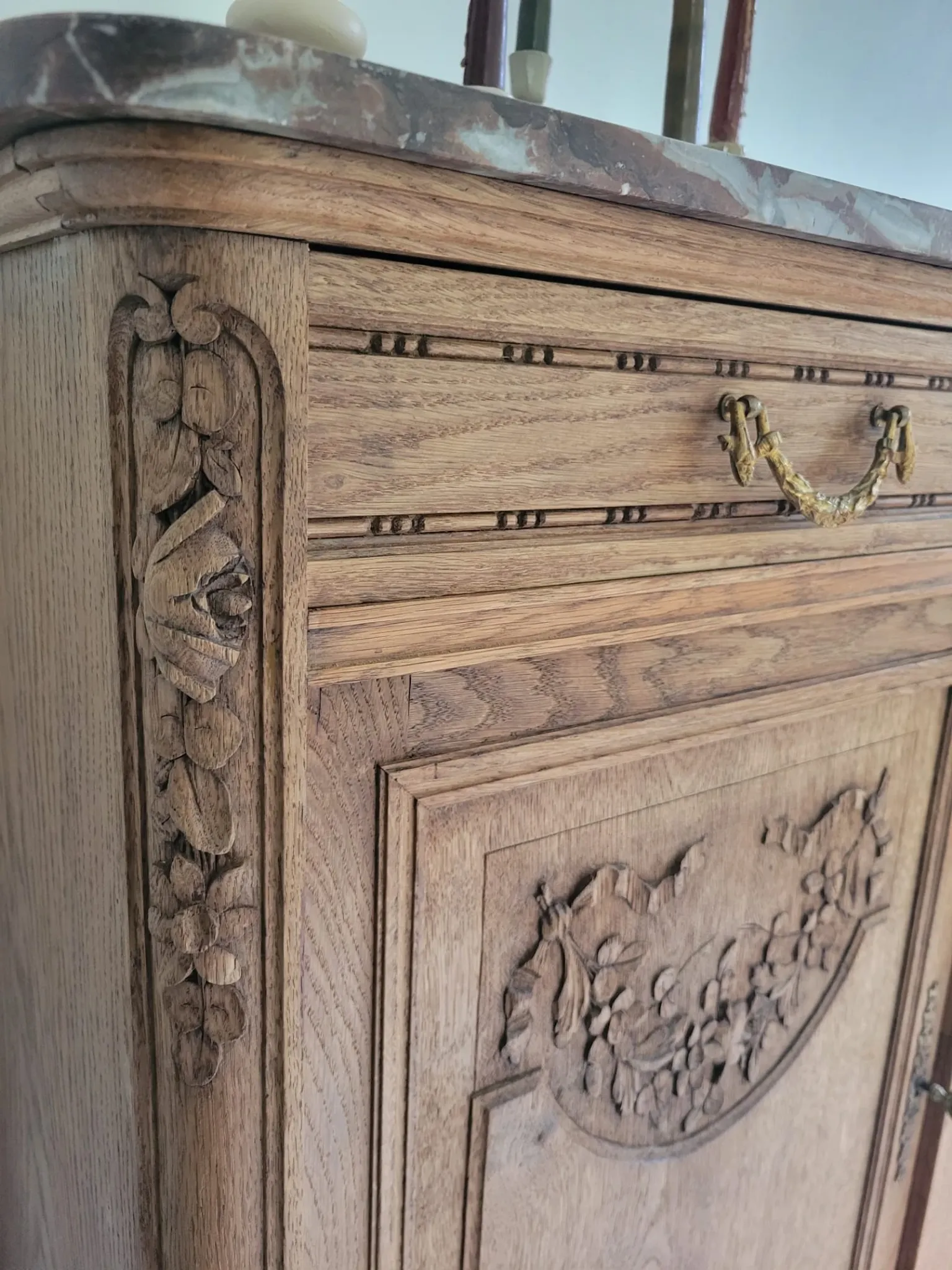 Buffet very storage furniture French style Louis XVI marble top