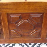 Wooden bed, geometric patterns, 140/190 cm