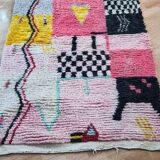 Handmade red wool Berber rug 150 X 100 CM
