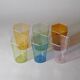 Set of six hexagonal Murano glass glasses handmade by Carlo Scarpa.