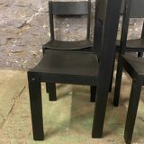 4 vintage 1960 black chairs