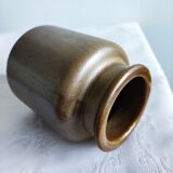 Old mustard pot in enamelled sandstone