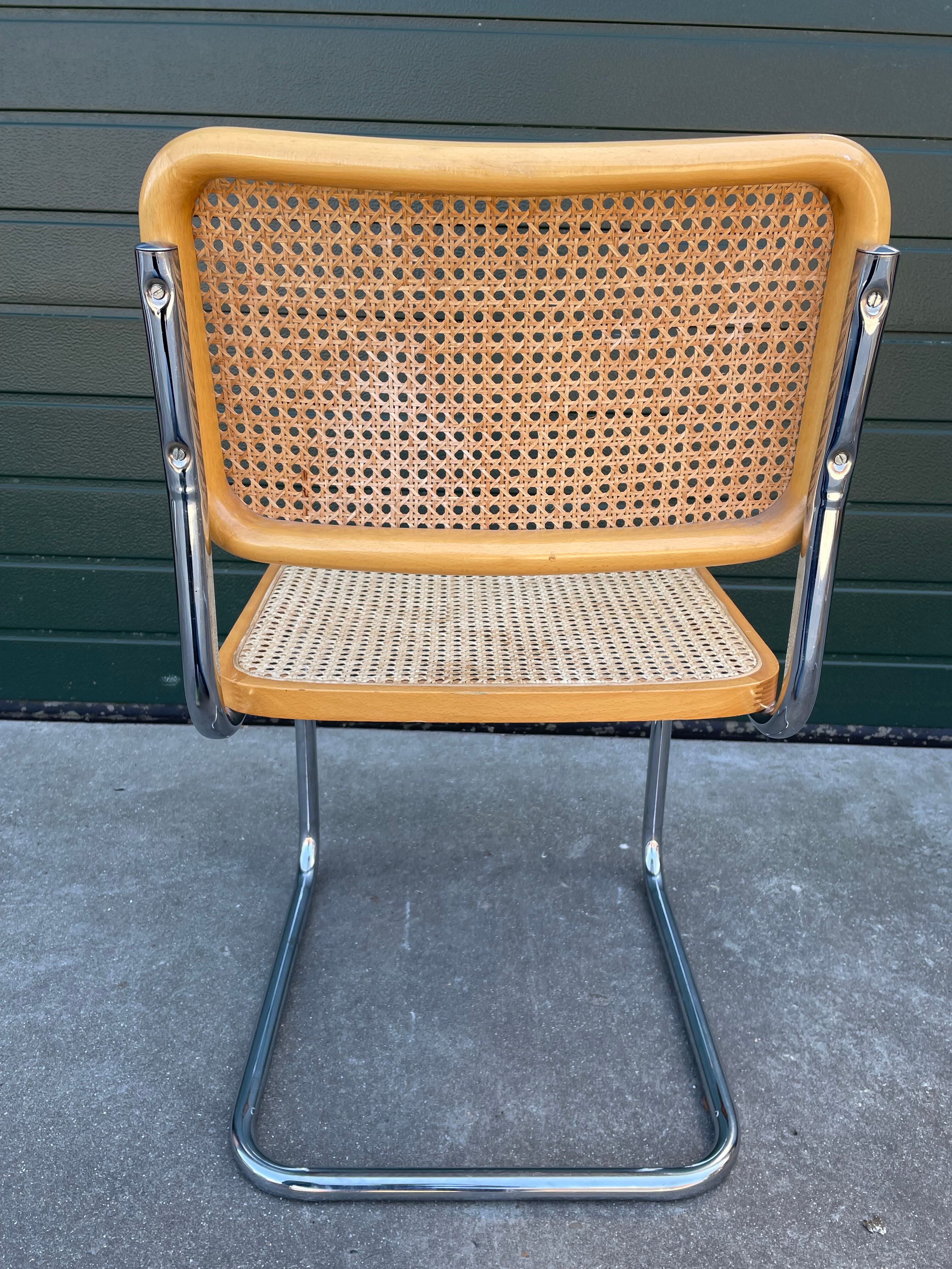 Set of 4 vintage Chairs model Cesca B32 designed by Marcel Breuer Design