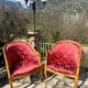 Pair of Empire style swan-neck bergère armchairs
