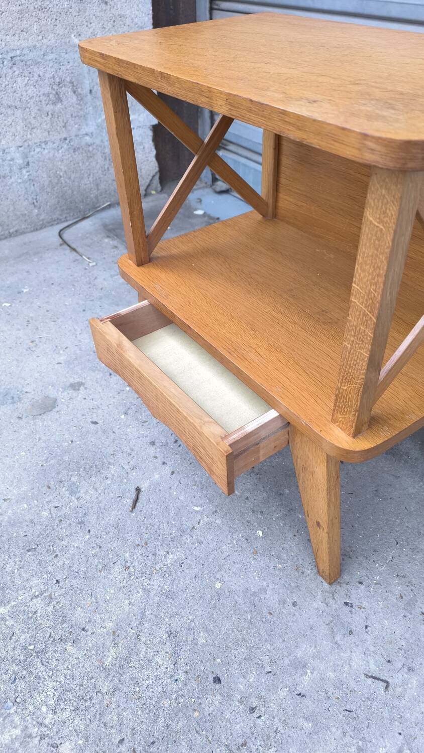 1960s compass foot bedside table