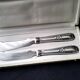 Set of 2 silver-plated and stainless steel Nogent serving knives