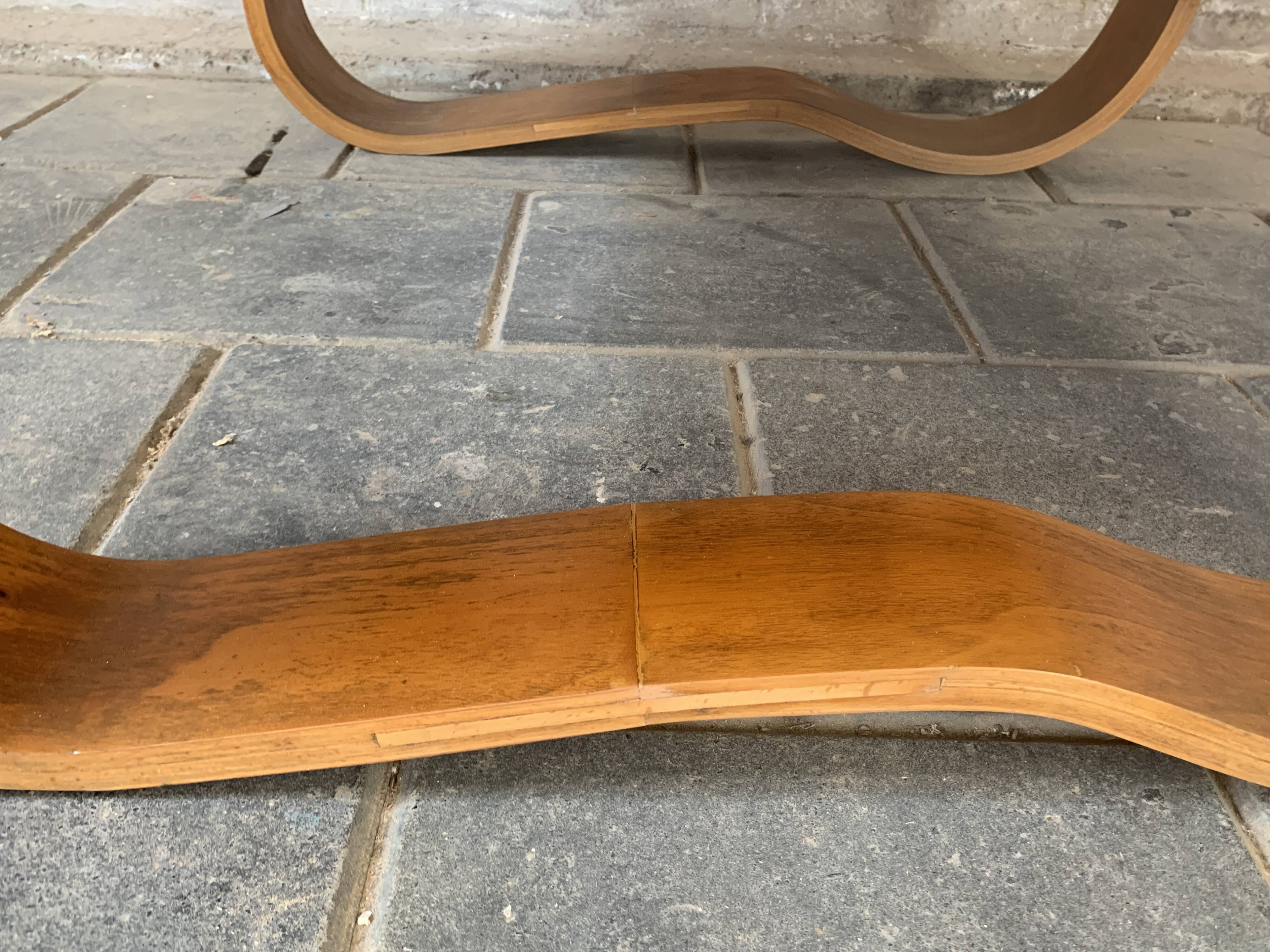 Midcentury modern curvy wavy lounge chair by Jan Bocan, Czech 1970s