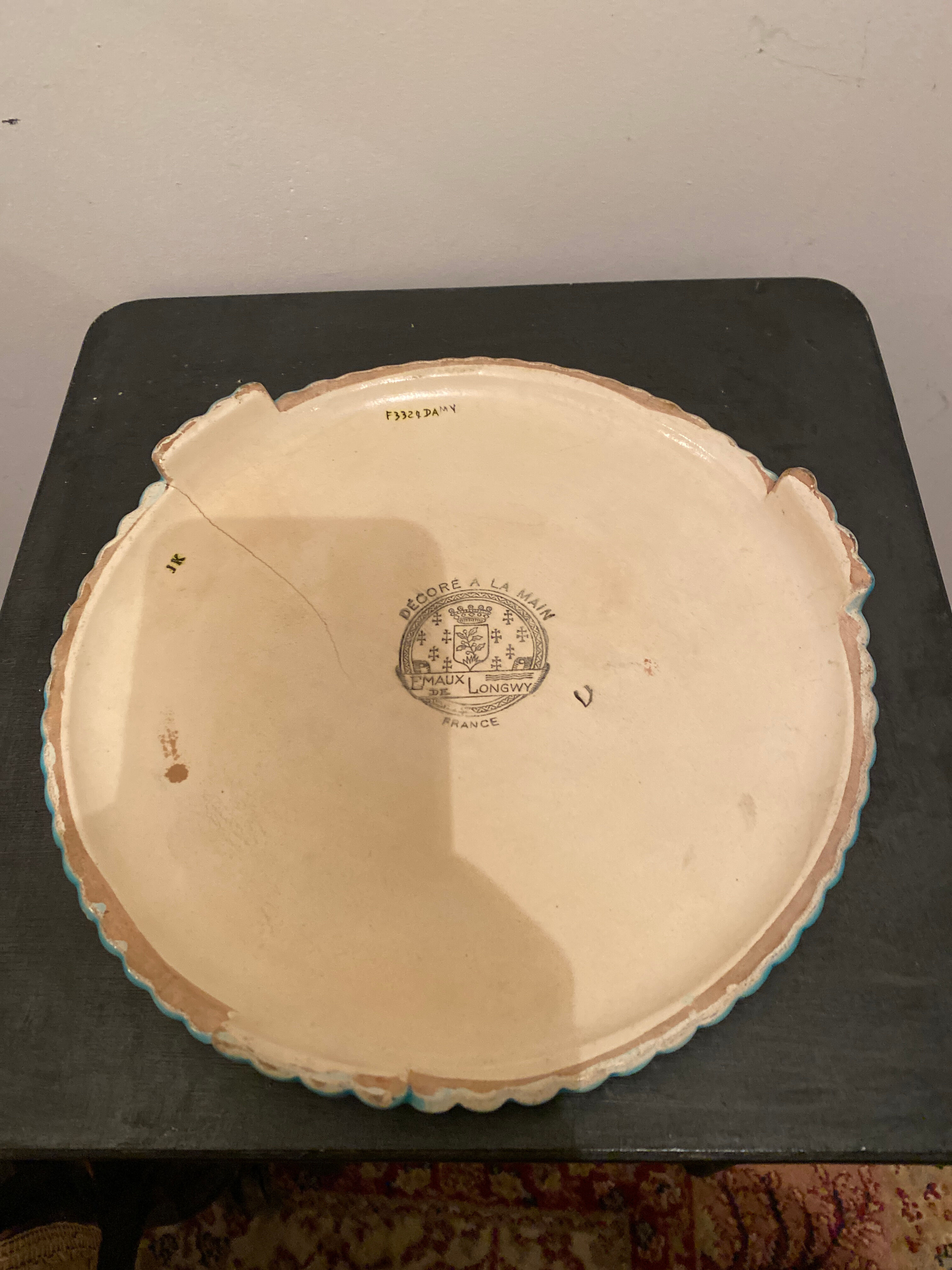 Underside of flat enamels of longwy