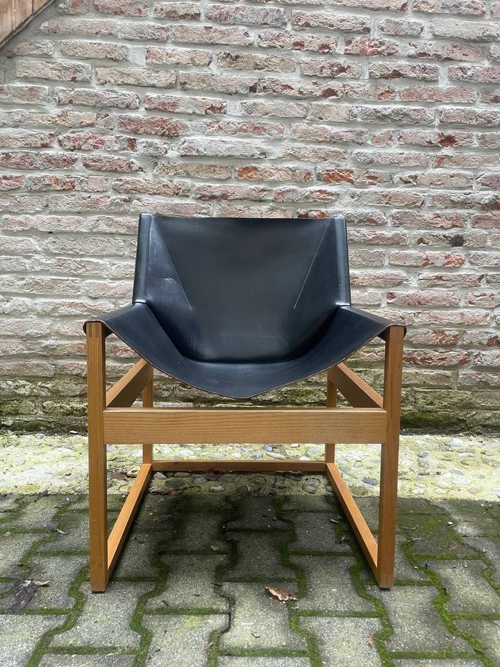 Chaise Canto en cuir sellier Rainer Schell pour Schlapp Vintage