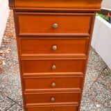 Weekly organizer in solid cherry, 7 drawers, classic Louis Philippe style